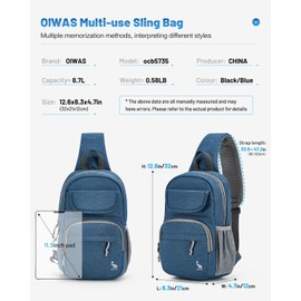 OIWAS Sling Bag for Men Women, Crossbody Bag Sling Backpack Travel Hiking One Strap Backpack, Lightweight Shoulder Chest Bag