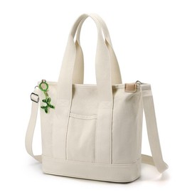 KSYN KO-KO Canvas Tote Bag, Large Capacity, A4 Compatible, 2-Way Design, Shoulder Strap, Shoulder Bag, Tote Bag, Canvas, Unisex, Popular, Multi-Storage, Handbag, Waterproof, Lightweight, Work, School