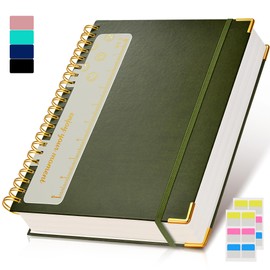 Spiral Notebook Journal 8.5” x 11”, 300 Pages Hardcover Leather Lined Journals for Women Men, A4 Large College Ruled Notebooks with 100 GSM Thick Paper, Spiral Journal for Writing Work, Olive Green