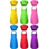 6 Pieces Kids Apron and Cheft Hat Set, Adjustable Child