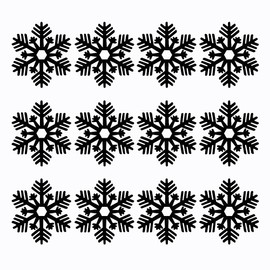 SaktopDeco 16 PCS Black Snowflake Coasters Felt Coasters Set Black Snowflakes Cup Mat for Winter Holiday Christmas Dinner Decoration