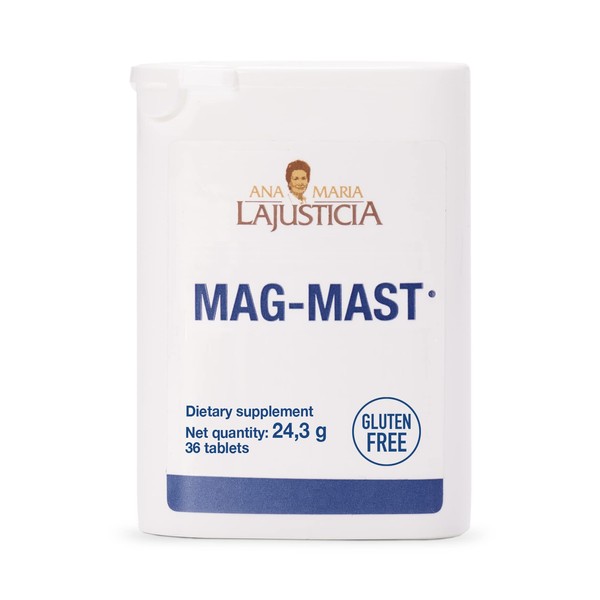 Ana Maria Lajusticia - MAG MAST - Pocket Format - Easy to take, Easy to Carry - Natural Antacid and Magnesium Source. 54 Tablets. Dariy and Gluten Free. Vegan Friendly.