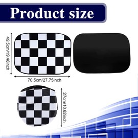 Rebvugr 2PCS Car Sunroof Sunshade, Car Roof Cover, Foldable UV Reflector Reflective Covers Block UV Rays Glare, Universal Auto Accessories Fit for Mini Cooper, Clubman & Countryman R56 (Chequer)