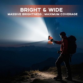 1500LM LED Work Light for Black and Decker 20V Battery, 25W Portable Flood Light with USB & Type-C Ports, 90° Rotate Head Cordless LED Light for Emergency, Workshop, Indoor and Outdoor Use (Tool Only)