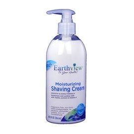 Earthview Shaving Cream, Fragrance Free, 8 oz, Natural, Smooth-Gliding Shave- Designed for Environmental Sensitivities (MCS, EI, MI)