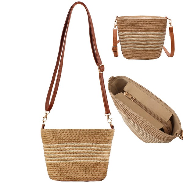 WXQCJL Straw Clutch Purse for Women Boho Straw Crossbody Bags