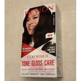 Revlon Colorsilk Tone Gloss Care Demi Permanent Hair Color #3 Brown Black SEALED