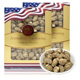 DABC OAK LAND DOL Hand Selected Cultivated Wisconsin American Ginseng Pearl Ginseng 花旗参/西洋参 精选珍珠参 - in Box. (Small 4oz/Box*2)
