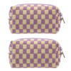 PAZIMIIK Checkered Makeup Bag for Purse Portable Zipper Make Up
