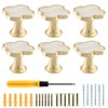 Cionyce 6 Pack Clover Cabinet Knobs Zinc Alloy Single Hole