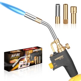 DOMINOX 2 Packs Propane Torch, High Intensity Trigger Start Gas Torch Head for Propane, MAP and MAPP Tank, Soldering Torch for Ignition, Barbecue, Lighting, Soldering