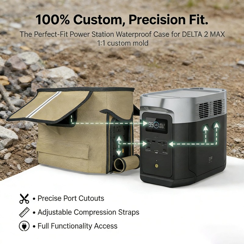 Power Station Waterproof Case, Compatible with EF ECOFLOW DELTA 2