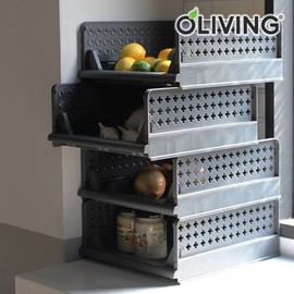Oliving 1+1 Cross Foldable Sliding Living Box, 01. Foldable Sliding Living Box Medium 2P Gray / 올리빙 1+1 크로스 접이식 슬라이딩 리빙박스, 01.접이식 슬라이딩 리빙박스 중형 2P 그레이