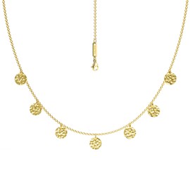 Baffos® Women's Necklace, Round Plate Chain Women's Made Of Durable Stainless Steel In Rose-Gold or Silver Choker Jewellery Women's + Gift for Girlfriend or Wedding Day, Stainless Steel