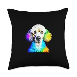 Poodle Gifts & Poodle Accessories Pop Dog Lover I Splash Art Poodle Throw Pillow, 18x18, Multicolor