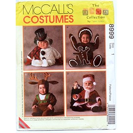 McCalls 8999 Snowman Reindeer Santa Gingerbread Man Toddler Costume Sewing Pattern Toddler Size 1