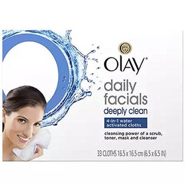 Olay Daily Deeply Clean 4-in-1 Water Activated Cleansing Face Cloths 33ct (Pack of 8)
