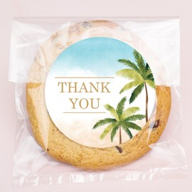 Big Dot of Happiness Beach Wedding Thank You Stickers and Clear Cookie Bags, Cellophane Treat Bags 4.25x7 Inches, Party Favor Gifts for Candy or Baked Goods - 25 Count