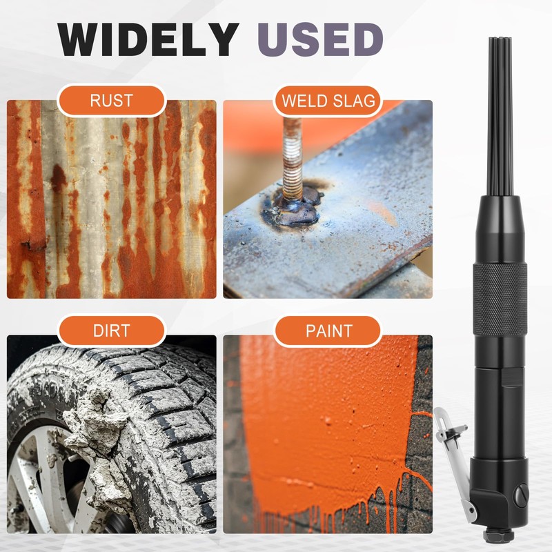 Threlaco Compact Air Needle Scaler with 40 Pieces 7' Descaling