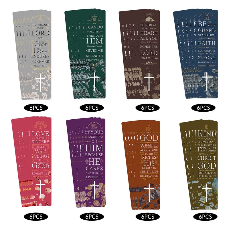 ANZON MORIES 48 Pieces Christian Scripture Bookmarks with Bible Verse