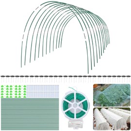 60 PCS Greenhouse Hoops for DIY Grow Tunnel, 12 Sets of 7 FT Long Garden Hoops Kit, Support Hoops Frame for Garden Netting Raised Bed Plant Row Cover, DIY Plant Support Garden Stakes
