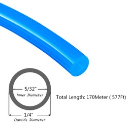 Beduan Pneumatic Air Tubing Pipe 1/4" OD Air Compressor PU Line Hose Tube for Water Fluid Transfer 170Meter 557ft (Blue)