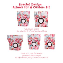 CuteBone Washable Female Dog Diapers 4 Pack Reusable Doggie Heat Diapers for Period FMG03L