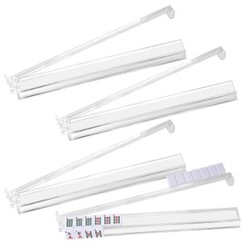 Goldge Mahjong Racks with Pushers Set of 4, Clear Acrylic All-in-One Mahjong Pushers and Racks, Transparent American Mahjong Tile Racks, Durable Lightweight Mahjong Accessories