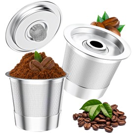 2 Pack Reusable K Cups for Keurig Coffee Pods, Stainless Steel Refillable K Cups for Keurig 1.0 | Reusable Coffee Pods Mental Eco-Friendly & BPA-Free