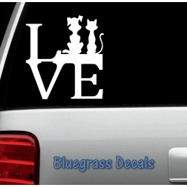 Bluegrass Decals DOG CAT LOVE PET Decal Sticker for Car Truck SUV Van LAPTOP Puppy Kitten B1008