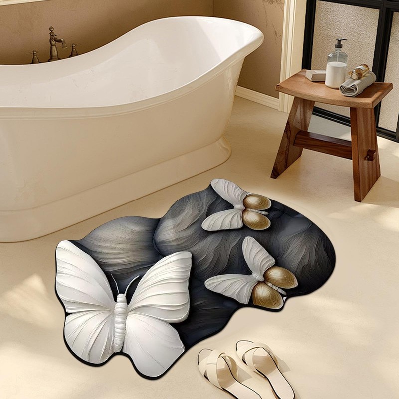 Butterfly Kitchen Rugs - Quick-Drying Carpet - 3D Realistic Pattern