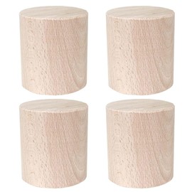 STOLMET Furniture Leg Made of Beech Wood Furniture Feet Unpainted Sofa Couch Chair Ottoman Cabinet 60 mm Height Raw Wood Pack of 4 TOE60