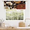 MitoVilla Black Boho Kitchen Curtains Valances, Bohemian Floral Pattern Semi