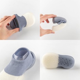 Zapato para Bebe Tipo Calcetín,Zapatos de Calcetines Antideslizantes para Bebe,TPE, Suaves,Comodos, Transpirables,Primeros Pasos para Niños y Niñas.para Bebe de 6 a 32 Meses. (Azul, Bebé, 12.5 cm, Medición, Sistema tallas calzado JP)
