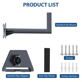 Long Wall Mount for Starlink Gen 3 , 13inch Long Roof Mount Compatible with Starlink V3 Standard Dish, Adjustable Mounting Kits for Starlink Internet Kit Satellite, Include Gen 3 Pipe Adapter