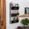 MyGift Wall Mounted Torched Solid Wood Magazine and Mail Holder