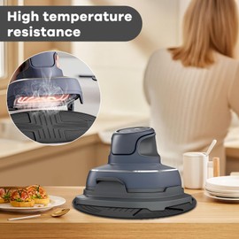 Silicone Air Fryer Trivets for Ninja Crispi, Hot Pads Trivet Mat Holder for Ninja Crispi 4-in-1 Portable Glass Air Fryer Cooking System, Kitchen Aid for Ninja Crispi Air Fryer Accessories (Black)