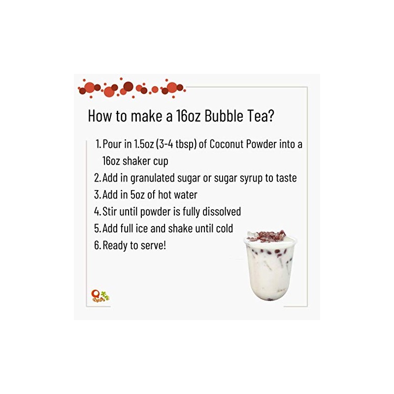 Qbubble Tea Powder Coconut Powder, 2.2 Pound