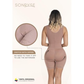 Sonryse 058 Faja Colombiana Postparto Reductora y Moldeadora Postpartum Girdle Mocha Small