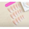 24pcs French Ombre Almond Press-on Nails, Medium Length Full Cover,