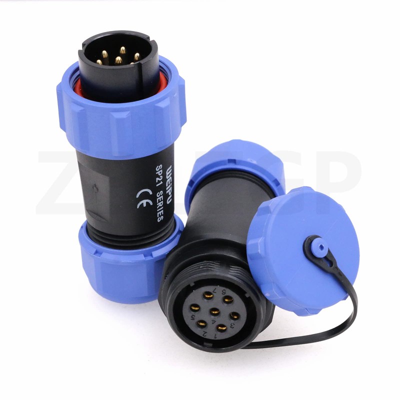 ZBLZGP WEIPU SP21 7 Pin SP2110/P+SP2111/S Industrial Plastic IP68 Male