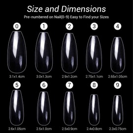 500pcs Coffin Nails Ballerina Nail Tips Full Cover Clear Color False Acrylic Nail Art Tips