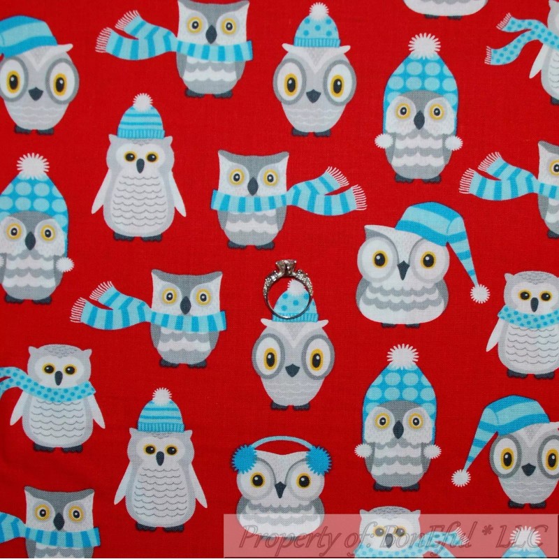 Makower UK BonEful Fabric FQ Cotton Quit Red Maroon White