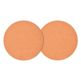 2-Pack 6" Cork Coasters, Round Cork Plant Saucers for Gardening, Cork Trivets for Hot Pots and Pans, Absorbent Cork Mat for Wine, Coffee & Drinks, Cork Board for DIY Craft Supplies (A)