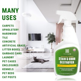 HAVENLAB Stain & Odor Destroyer-Dog & Cat Enzymatic Pee Eliminator-Carpet, Rug, Floor, Furniture-Smell Remover for Pet Urine, Feces, Vomit and Organic Spills-Concentrated Formula-32 Oz!!