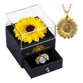 Mothers Day Gifts Sunflower Gifts for Women Daughter Son Girlfriend Wife Mom Friends Sisters Aunt, You are My Sunshine Necklace Gift Box for Birthday Wedding Mother's Day Xmas Present Sunflower Decor