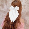 Hair Bows for Women white Clips Large Satin Ribbon Bow