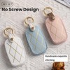 8-Button Leather Key Fob Cover, Compatible with Genesis GV80 GV60