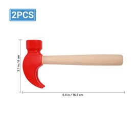NUOBESTY Wooden Hammer Toys, Kids Simulation Hammers Maintenance Tools Mallet Pounding Toy Beating Gavel Toys Pretend Toy Educational Toy 2pcs