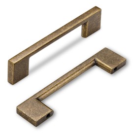 SYZOW 6 Pack Kitchen Cabinet Handles Antique Brass Cabinet Pulls Vintage Drawer Pulls Kitchen Hardware Zinc Alloy Kitchen Handles, 128mm Hole Centers